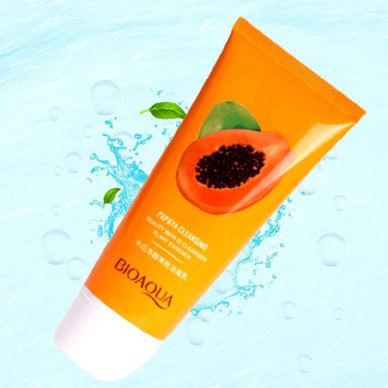 BIOAQUA Papaya Moisturizing Shrink Pore Face Wash Foam Facial Cleanser -100gm